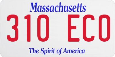 MA license plate 310EC0