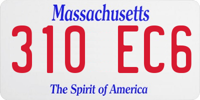 MA license plate 310EC6
