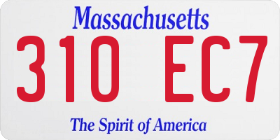 MA license plate 310EC7