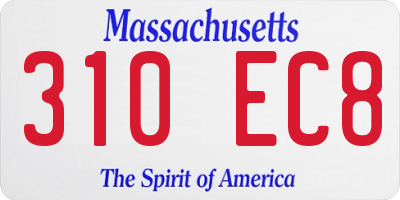 MA license plate 310EC8