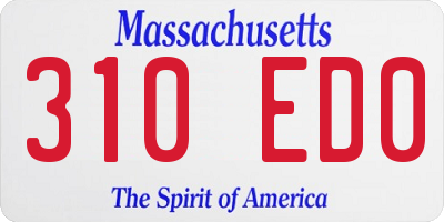 MA license plate 310ED0