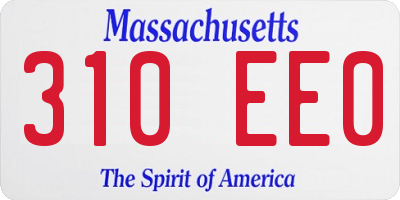 MA license plate 310EE0
