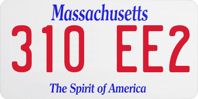 MA license plate 310EE2