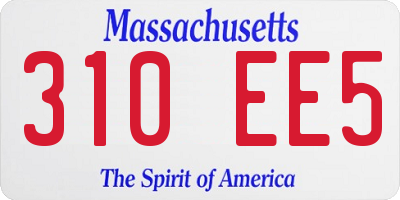 MA license plate 310EE5