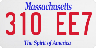MA license plate 310EE7