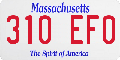 MA license plate 310EF0