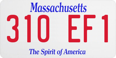 MA license plate 310EF1