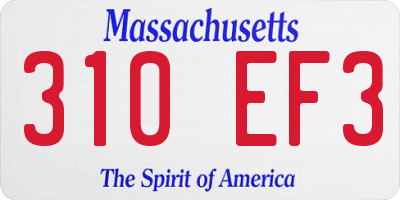 MA license plate 310EF3