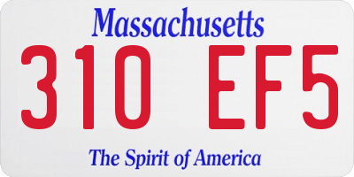 MA license plate 310EF5