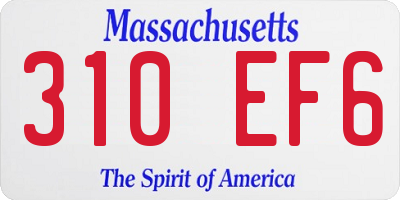 MA license plate 310EF6
