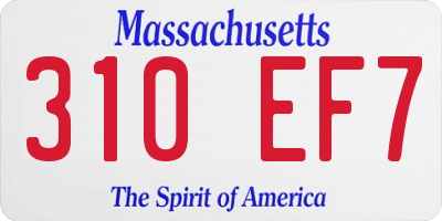 MA license plate 310EF7