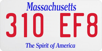 MA license plate 310EF8