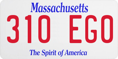 MA license plate 310EG0