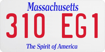 MA license plate 310EG1