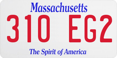 MA license plate 310EG2