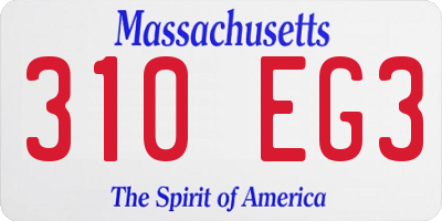 MA license plate 310EG3