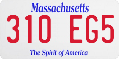 MA license plate 310EG5