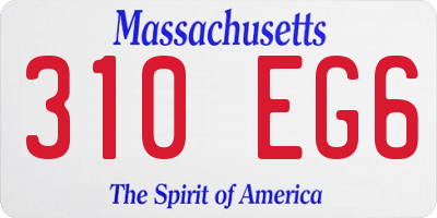 MA license plate 310EG6