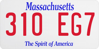 MA license plate 310EG7