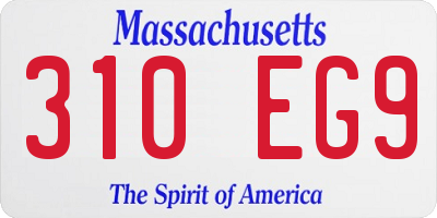 MA license plate 310EG9