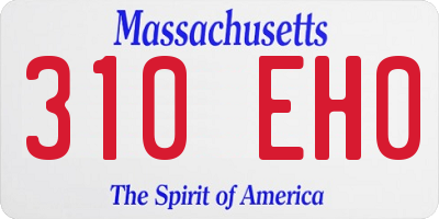 MA license plate 310EH0