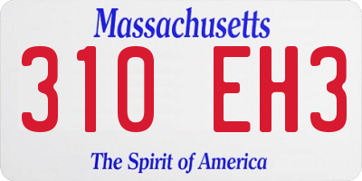 MA license plate 310EH3