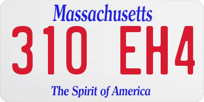 MA license plate 310EH4