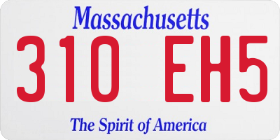 MA license plate 310EH5
