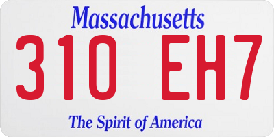 MA license plate 310EH7