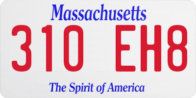 MA license plate 310EH8