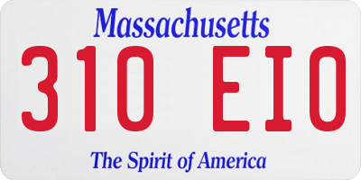 MA license plate 310EI0