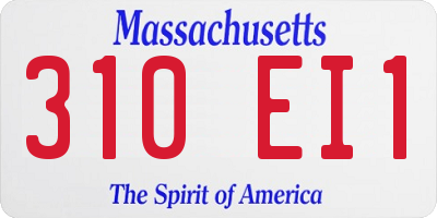 MA license plate 310EI1