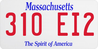 MA license plate 310EI2