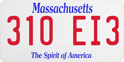 MA license plate 310EI3