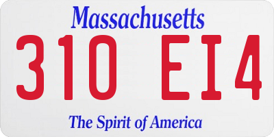 MA license plate 310EI4