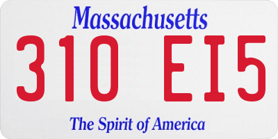 MA license plate 310EI5