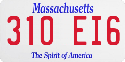 MA license plate 310EI6