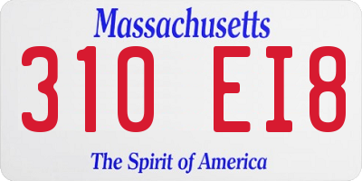 MA license plate 310EI8