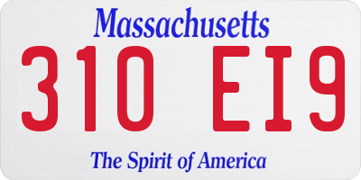 MA license plate 310EI9