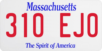 MA license plate 310EJ0
