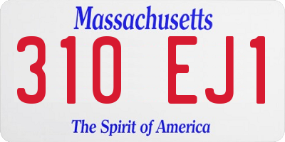 MA license plate 310EJ1