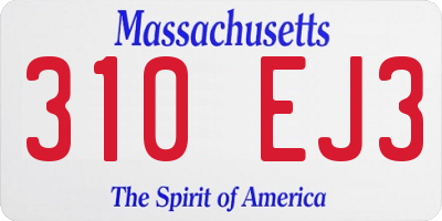 MA license plate 310EJ3