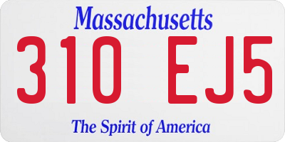 MA license plate 310EJ5