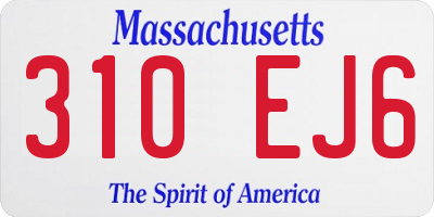 MA license plate 310EJ6