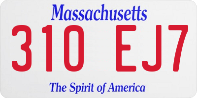 MA license plate 310EJ7