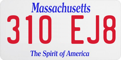 MA license plate 310EJ8