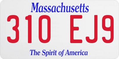 MA license plate 310EJ9