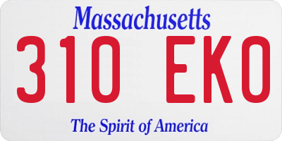 MA license plate 310EK0