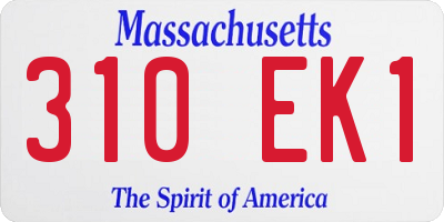 MA license plate 310EK1