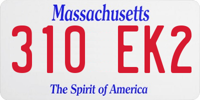 MA license plate 310EK2